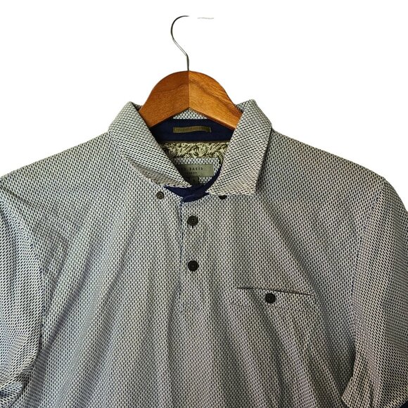 Ted Baker Mens Printed Callie Polo Short Sleeve Shirt Size 5 US XL Collared - Picture 2 of 10